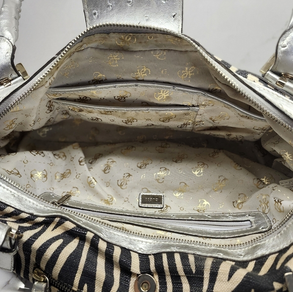 Guess by Marciano Silver Metallic Canvas Tote - Picture 5 of 10